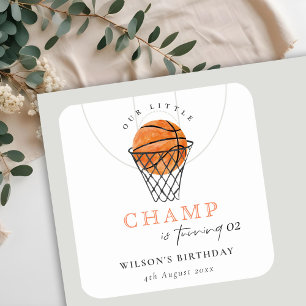 Rust vår lilla Champ Basketball oavsett ålder Fyrkantigt Klistermärke