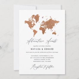 Rust vattenfärgsvärldskarta bröllop