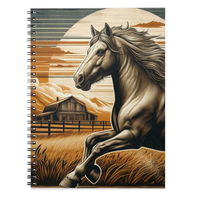 Rust/vintage häst/western anteckningsbok (Framsidan)