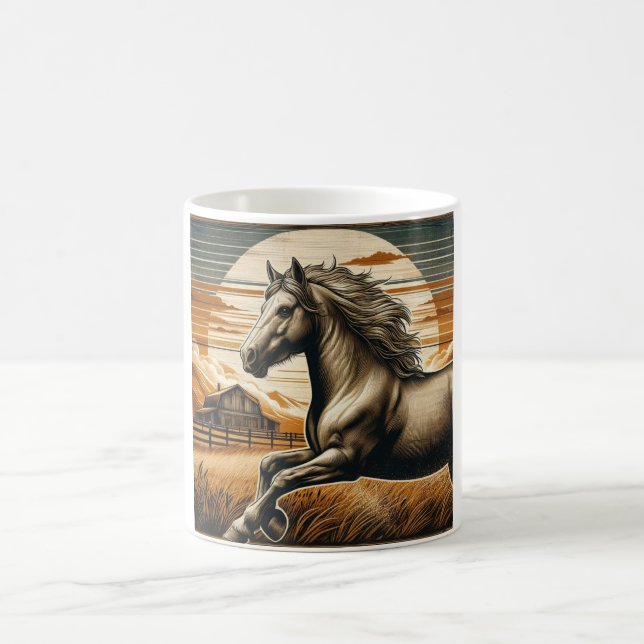 Rust/vintage häst/western kaffemugg (Center)