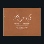 Rust   vit elegant bröllop-svar vykort<br><div class="desc">Rust   bröllop-svarskort för vit elegant. En del av en bröllop-svit.</div>