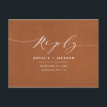 Rust   vit elegant bröllop-svar vykort<br><div class="desc">Rust   bröllop-svarskort för vit elegant. En del av en bröllop-svit.</div>