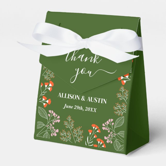 Rust Wildblommor Botanical Garden Wedding Gift Presentaskar (Framsidan Sidan)