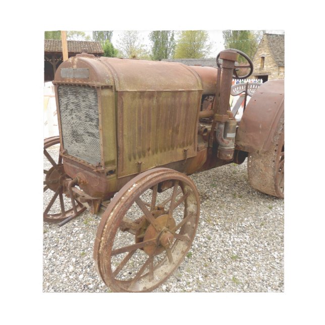 Rustad vintage-traktor anteckningsblock (Framsida)