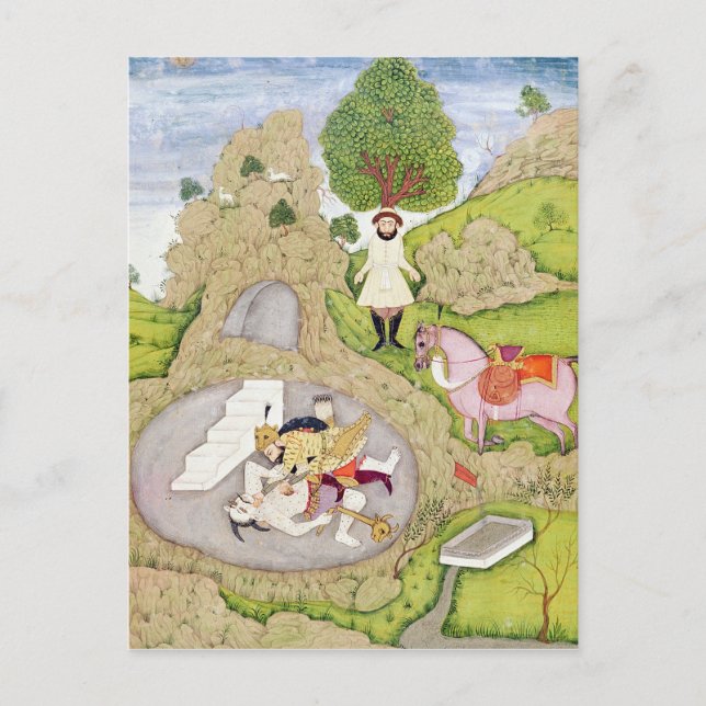 Rustam dödar den vita demonstrationen vykort (Framsida)