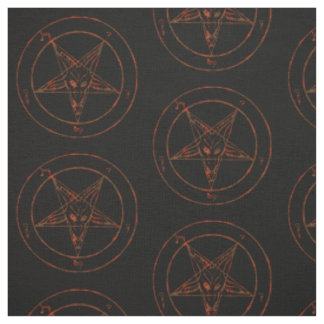 Rusted Baphomet Pentagram Goth Mönster Fabric Tyg