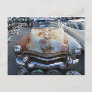 Rusted Car and Hubcap Vykort