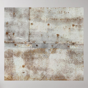 Rusted Colorful metall wall, streaks. Poster