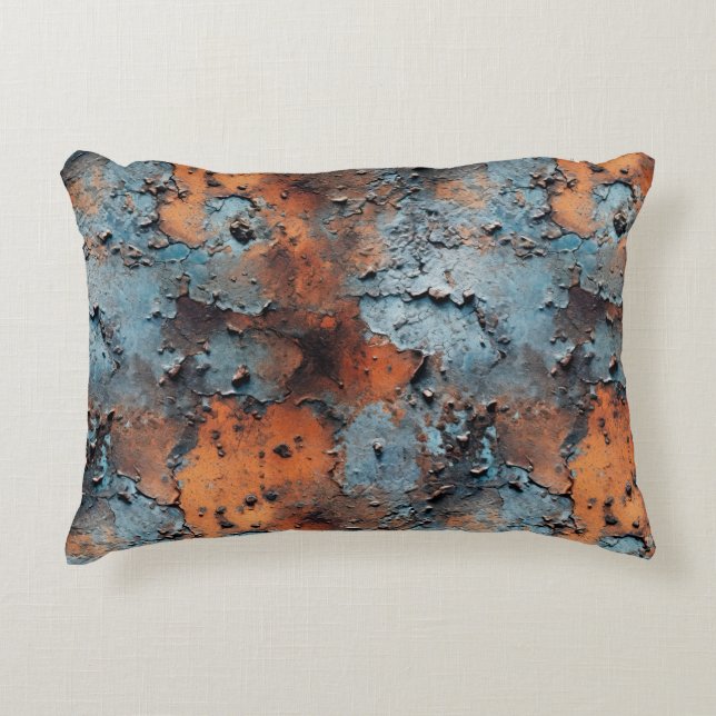 Rusted Flakat Metall Seamless Repeat Mönster Prydnadskudde (Framsidan)