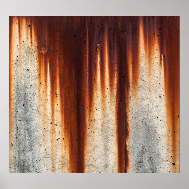 Rusted Grunge Wall: Textured Sagging Poster (Framsidan)