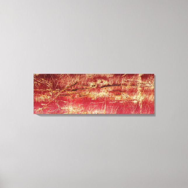 Rusted Guld och Red Abstrakt Landscape Canvas (Framsida)