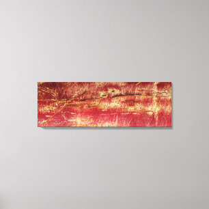 Rusted Guld och Red Abstrakt Landscape Canvas