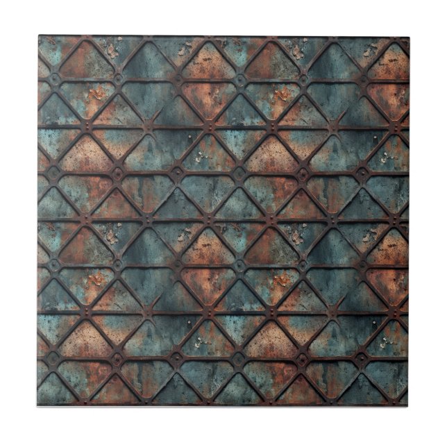 Rusted Järn Metall Kakelplatta (Framsidan)