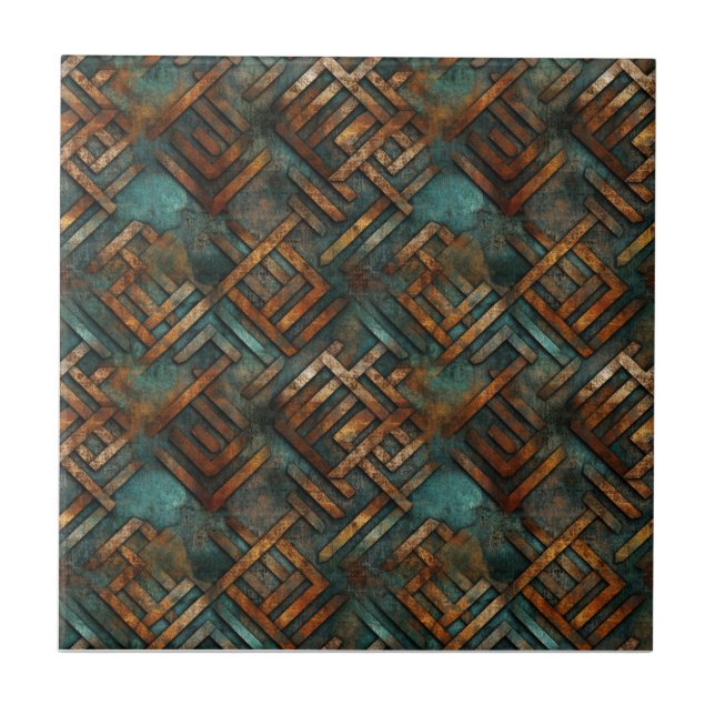 Rusted Järn Metall Kakelplatta (Framsidan)