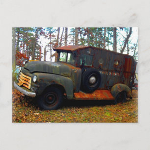 Rusted Junkyard Old Armored Lastbil Vykort