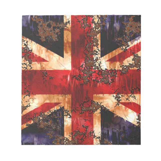 Rusted Patriotic United Kingdom Flagga Anteckningsblock (Framsida)
