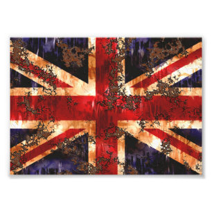 Rusted Patriotic United Kingdom Flagga Fototryck