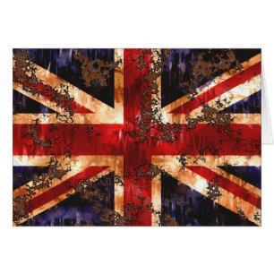 Rusted Patriotic United Kingdom Flagga Hälsningskort