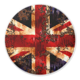 Rusted Patriotic United Kingdom Flagga Knopp