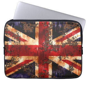 Rusted Patriotic United Kingdom Flagga Laptop Fodral