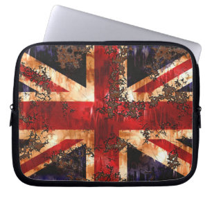 Rusted Patriotic United Kingdom Flagga Laptop Sleeve