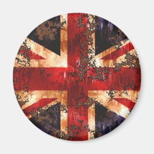 Rusted Patriotic United Kingdom Flagga Magnet