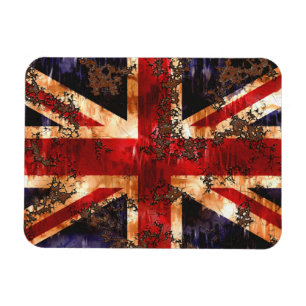 Rusted Patriotic United Kingdom Flagga Magnet