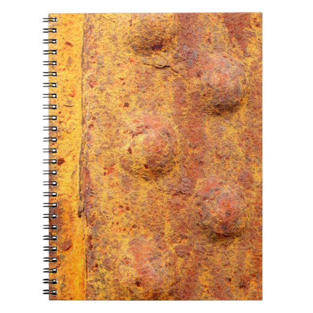 Rusted Riveted Metall Photo Notebook Anteckningsbok (Framsidan)