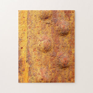 Rusted Riveted Metall Photo Puzzle med Gift Box Pussel