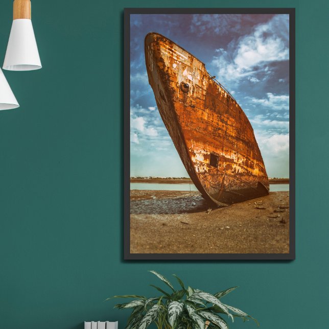 Rusted Shipwreck som har blekts eller strandsatts  Poster (Skapare uppladdad)