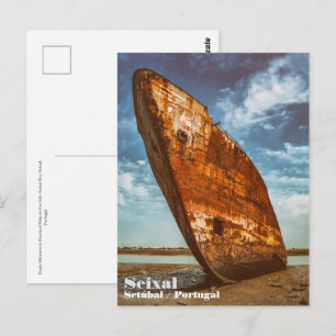 Rusted Shipwreck som har blekts eller strandsatts Vykort
