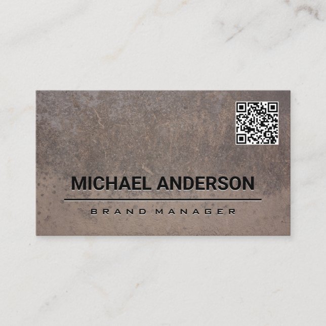 Rusted Struktur Metall | QR-kod Visitkort (Framsida)