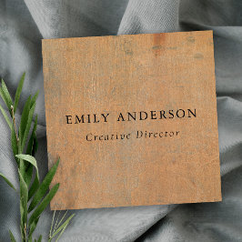 RUSTERAD KORROSIVE GRUNGE ORANGE METALL TEXTURED FYRKANTIGT VISITKORT