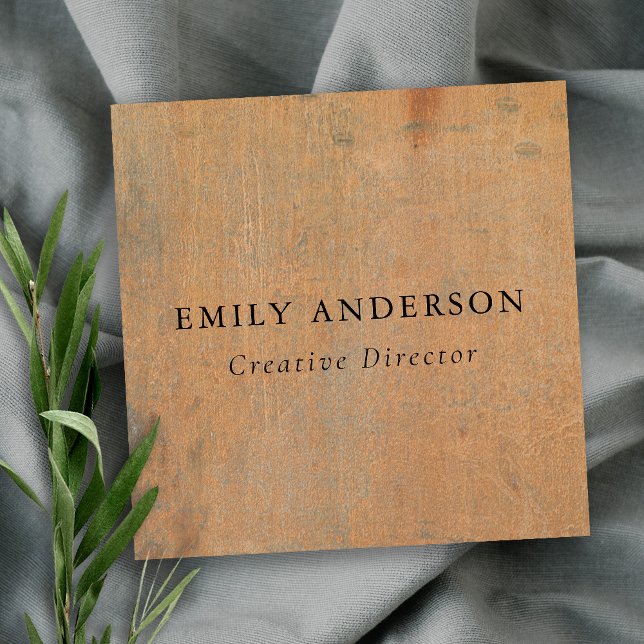 RUSTERAD KORROSIVE GRUNGE ORANGE METALL TEXTURED FYRKANTIGT VISITKORT (Skapare uppladdad)