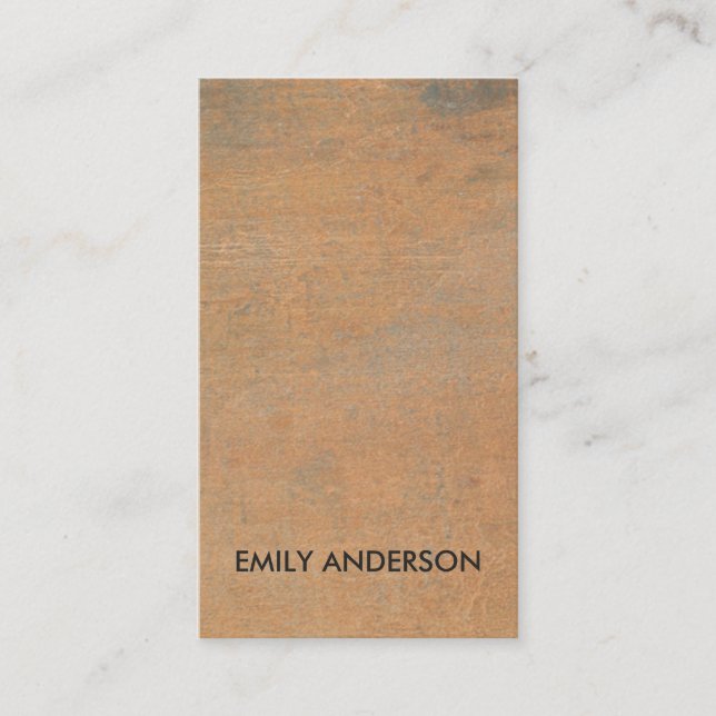 RUSTERAD KORROSIVE GRUNGE ORANGE METALL TEXTURED VISITKORT (Framsida)