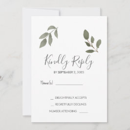 Rusti elegant botanical löv-fotoBröllop OSA Inbjudningar