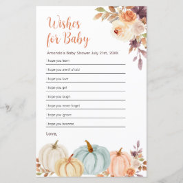 Rusti Orange Pumpkin Blommigt Önskemål för Baby