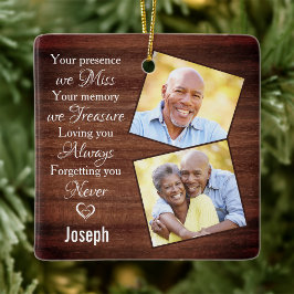 Rustic 2 Photo Sympathy Memorials Keepsaké Julgransprydnad Keramik