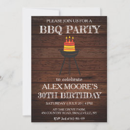 Rustic 30års födelsedag bbq-inbjudningar inbjudningar