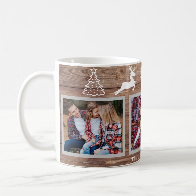 Rustic 3-fotofamilj kaffemugg (Vänster)