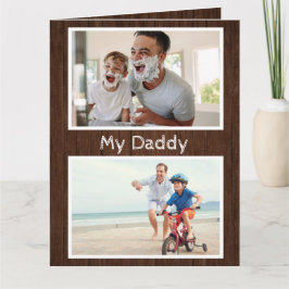 Rustic 4 Photo Fars dag Card från Admiring Son Kort