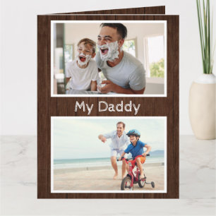Rustic 4 Photo Fars dag Card från Admiring Son Kort