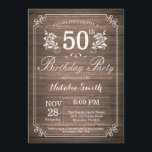 Rustic 50:e Blommigten för inbjudan till födelseda<br><div class="desc">Rustik 50:e födelsedagsinbjudan med Rustic Wood Background och Blommigt Flower Mönster. Vuxen Birthday. Male Manar eller Women Birthday. Kids Boy eller Girl Dam Tonåring Teenage Bday Inbjudan. 13:e 15:e 16:e 18:e 20:e 30:e 40:e 60:e 70:e 80:e 90:e 100:e. Vilken ålder som helst. Om du vill göra ytterligare anpassningar klickar du...</div>