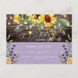 Rustic 50:e födelsedagen: Solrosdag Inbjudan Vykort