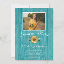 Rustic 50 och Fabulous | Solros Teal Birthday
