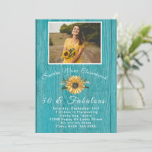 Rustic 50 och Fabulous | Solros Teal Birthday