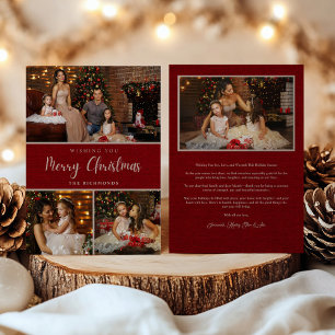 Rustic 5 fotocollage God jul familj Julkort