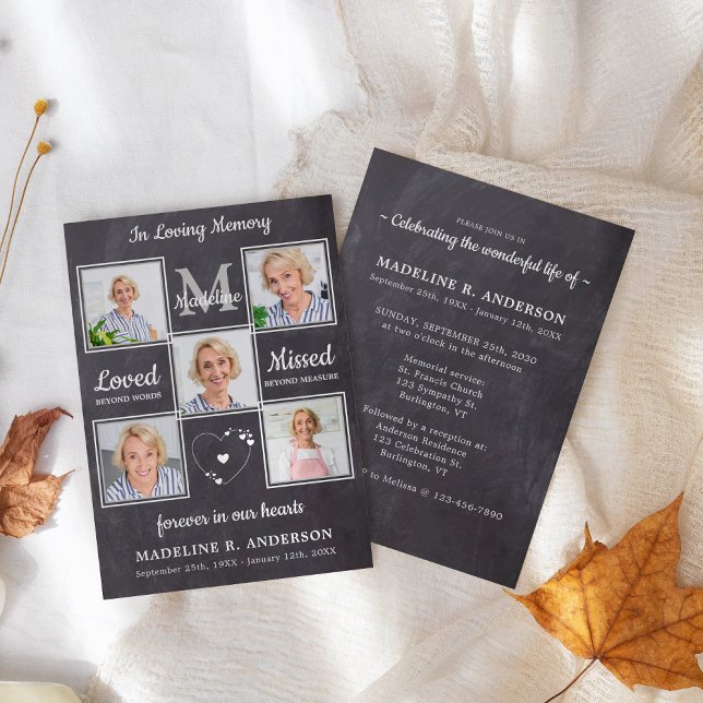 Rustic 5 foton Memorial Firande of Life Inbjudningar (Skapare uppladdad)