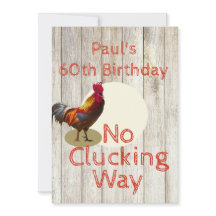 Rustic 60:e födelsedagsinbjudan till kyckling för 