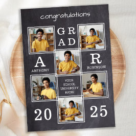 Rustic 6 Photo Collage Chalkboard Studenten Meddelande